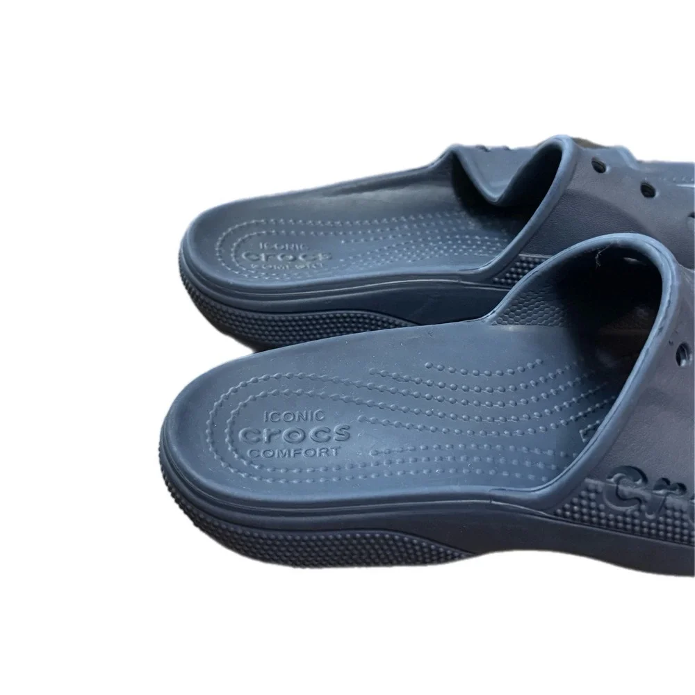 Crocs Classic Slide Mens 6 Womens 8 Navy Blue Excellent Comfort Sandals